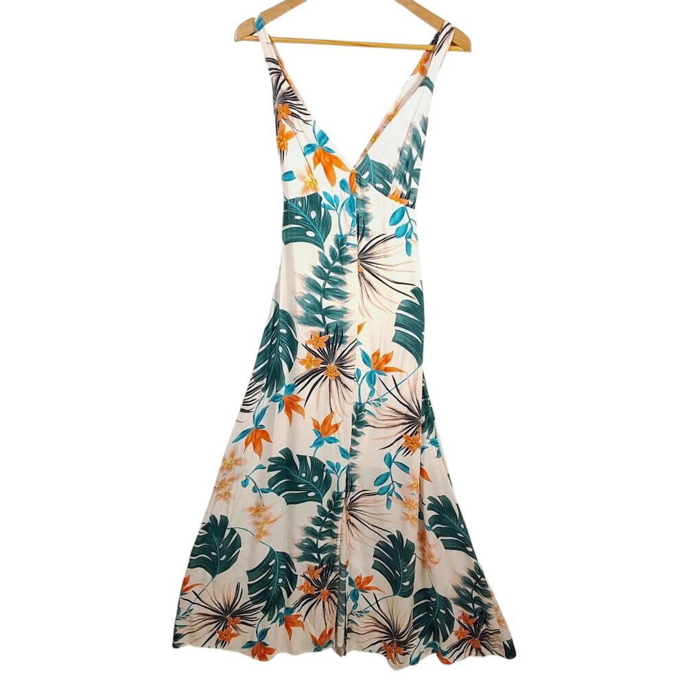 Slate & Willow Women's XS Palms‎ Maxi Sleeveless Criss-Cross Dress